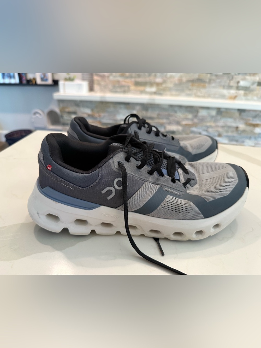 On Running Men’s Grey and Black Cloud-Like Cushioning Sneakers